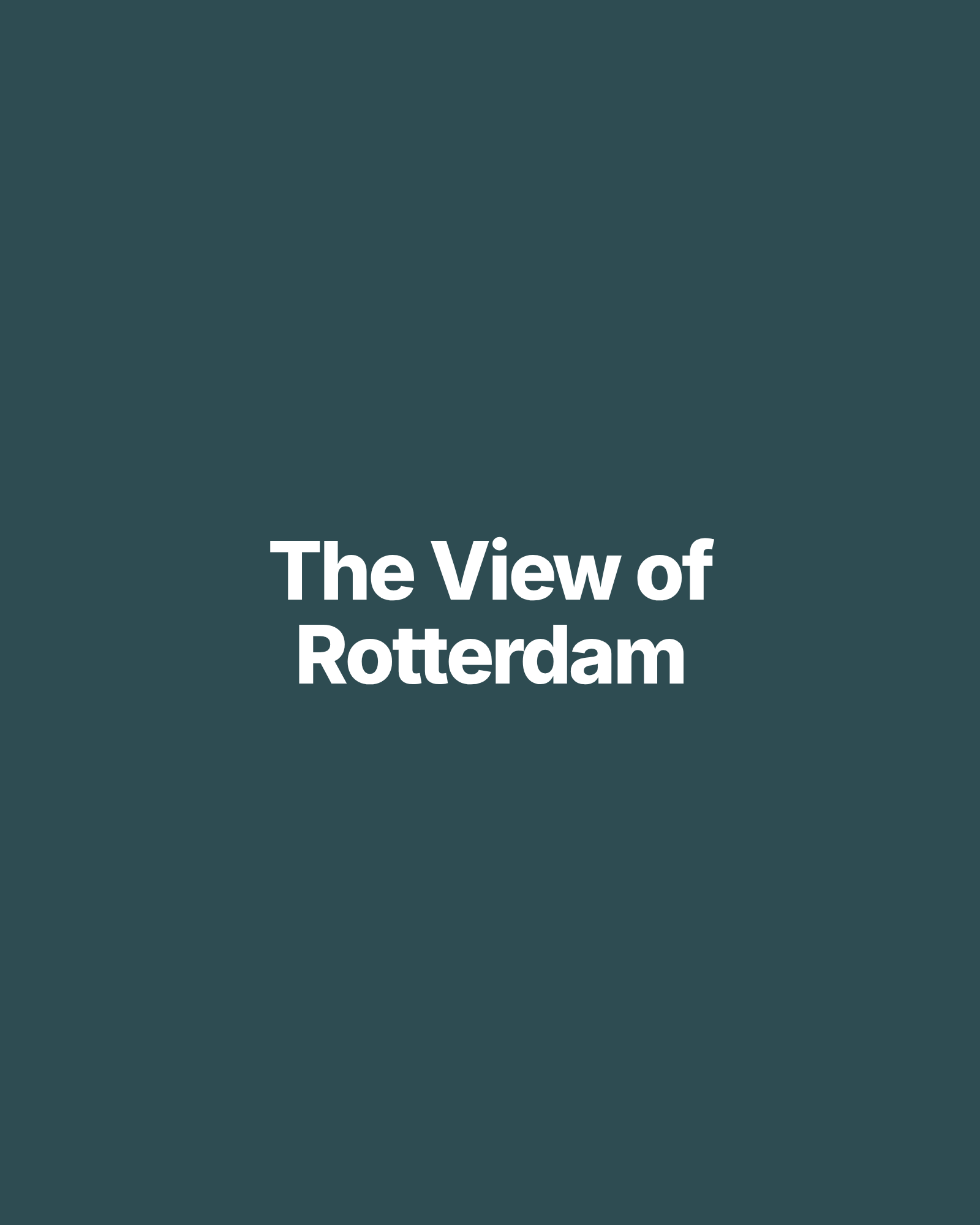 The View of Rotterdam